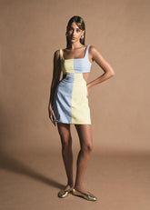 Vestido Susana Celeste/Amarillo