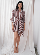 Vestido Trevi Rayas Cafe