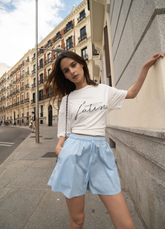 Short Cigarras Celeste