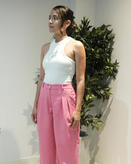 Pantalón unico talla s tipo sastre rosa