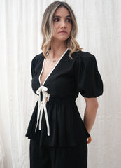 Blusa Arboleda Negro/Ivory