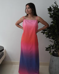 Vestido largo rosada degrade