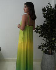 Vestido largo degrade verde