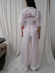 Pantalón Gaviota Cuadros Rosado