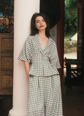 Camisera Gaviota Cuadros Verde